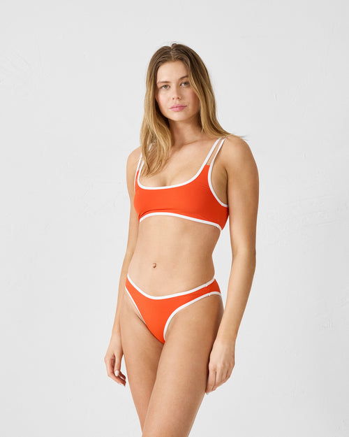 Flame red sports bra bikini top Maeva - JOTT UK - 3