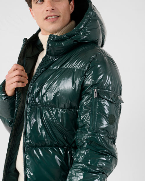 Grand Froid lacquered hooded jacket Deep forest Java - JOTT UK - 4