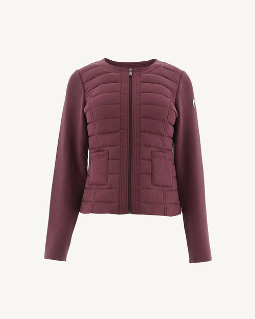Burgundy Almeria lightweight bi-fabric puffer jacket - JOTT UK - 2