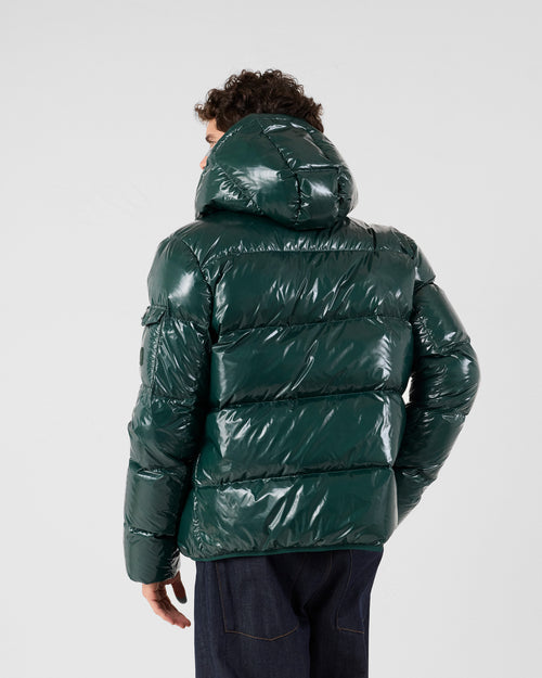Grand Froid lacquered hooded jacket Deep forest Java - JOTT UK - 3