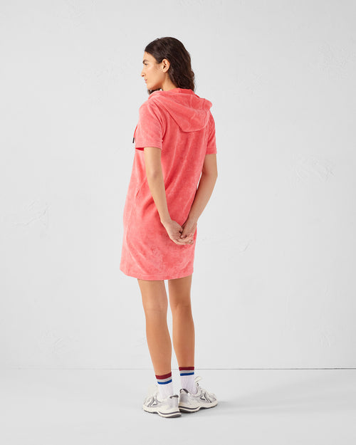 Sunset coral Mira towelling dress - JOTT UK - 4