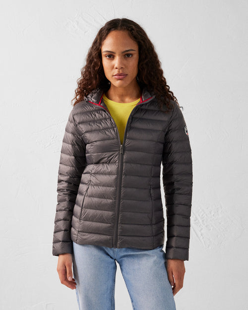 Lightweight hooded down jacket Anthracite Cloe - JOTT UK - 3