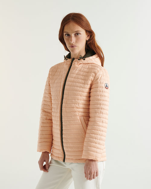 Bangkok 2.0 Ultralight reversible hooded winter jacket Army/Blush - JOTT UK - 5