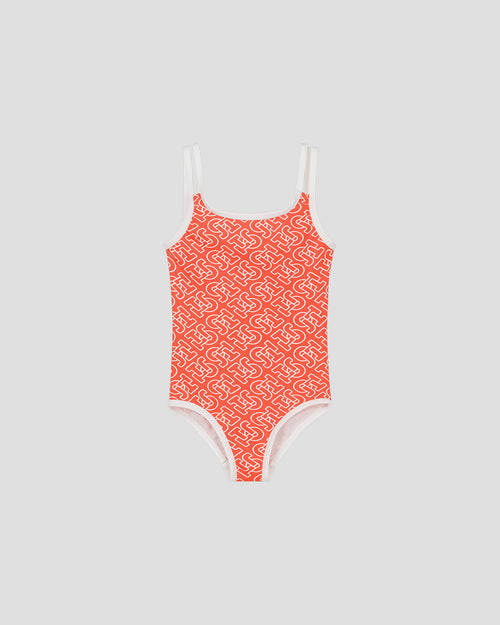 Mono flame red swimsuit Milla monogram - JOTT UK - 2