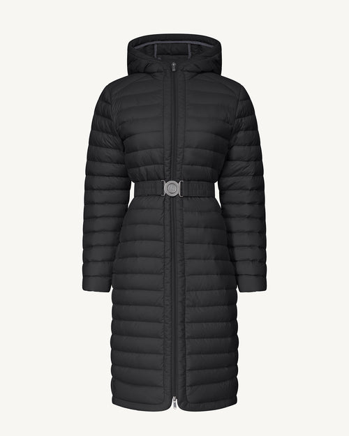 Lisy long hooded down jacket Black - JOTT UK - 2