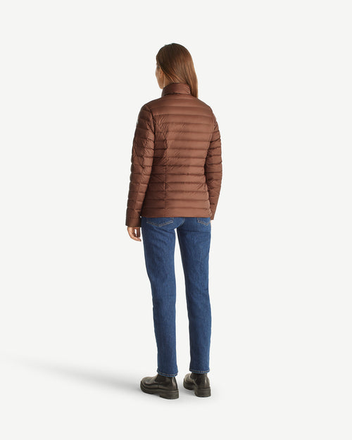 Dark chocolate Cha lightweight puffer jacket - JOTT UK - 4