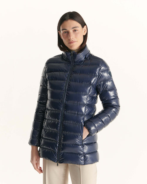 Grand Froid Navy Perle lacquered mid-length jacket - JOTT UK - 5