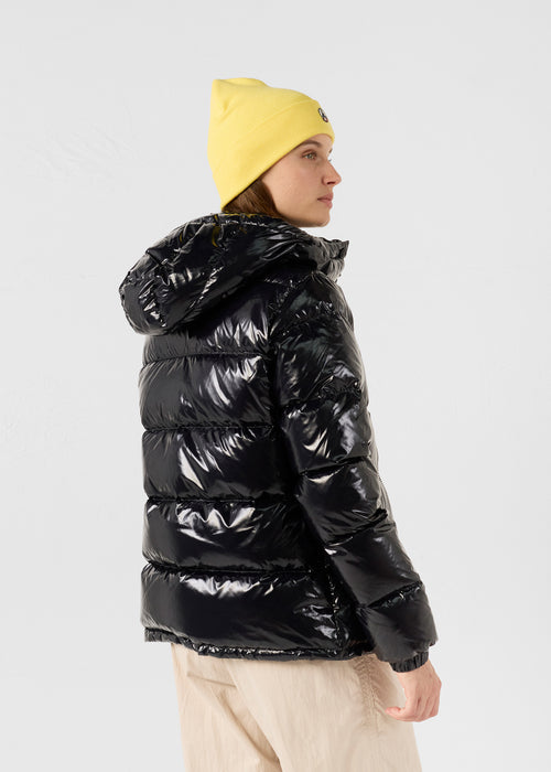 Great cold puffer-style lacquered jacket Black Prague - JOTT UK - 5