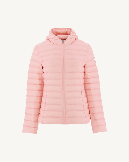 Peach pink Cloe lightweight hooded puffer jacket - JOTT UK - 2