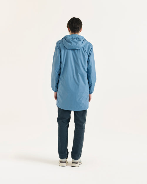 Oban Polar fleece-lined long waterproof jacket Washed blue - JOTT UK - 4