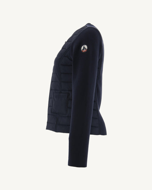 Navy Almeria lightweight bi-fabric puffer jacket - JOTT UK - 2