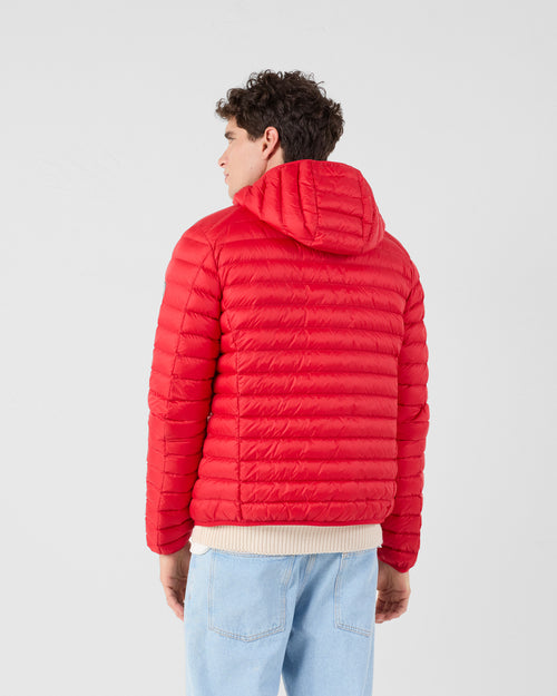 Lightweight Hooded Down Jacket Carmine Red Nico - JOTT UK - 4