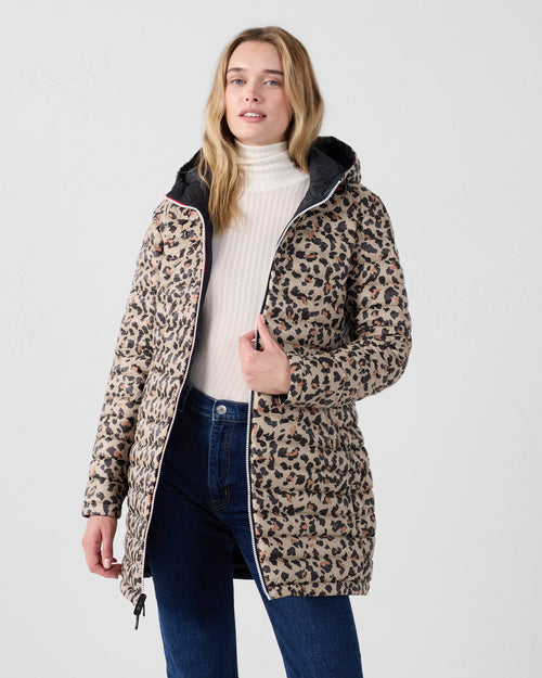 Long reversible jacket Black/leopard beige Verone print - JOTT UK - 5