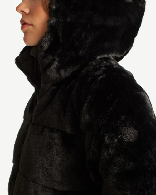 Mona faux fur down jacket Black - JOTT UK - 3
