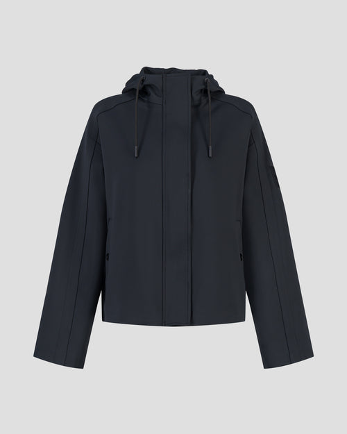 Black Bi-fabric short jacket oversized Ellen - JOTT UK - 2