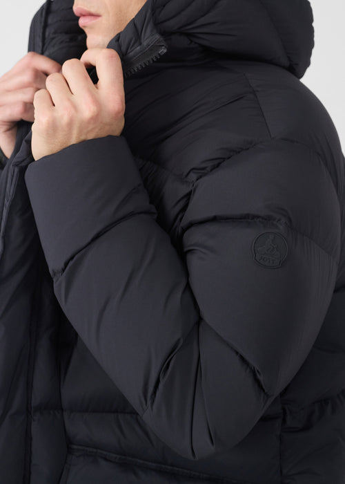 Great cold stretch mid-length down jacket Black Scott - JOTT UK - 5