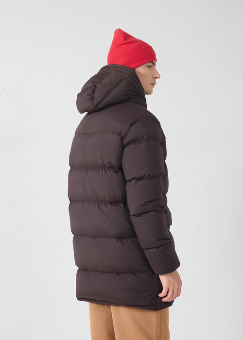 Great cold stretch mid-length down jacket Black coffee Scott - JOTT UK - 4