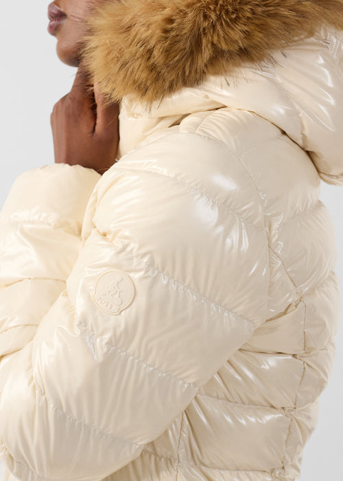 Great cold lacquered hooded jacket Natural Luxe - JOTT UK - 5