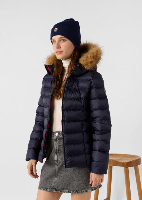 Luxe Extreme Cold hooded down jacket Navy - JOTT UK - 2