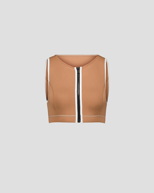 Tawny brown neoprene bikini top Jennie - JOTT UK - 2