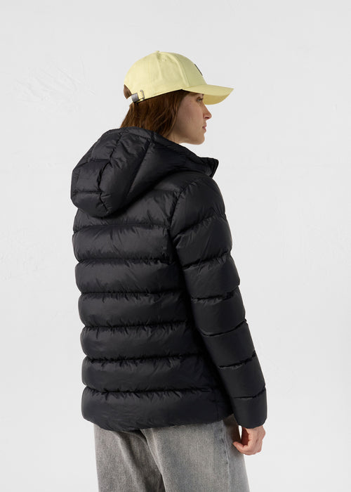 Johanna straight-cut hooded down jacket Black - JOTT UK - 4