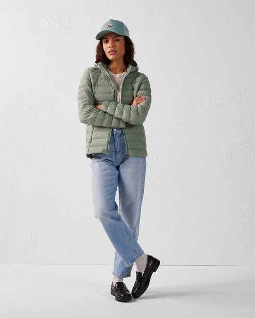 Mineral green Stretch hooded jacket Salma - JOTT UK - 3