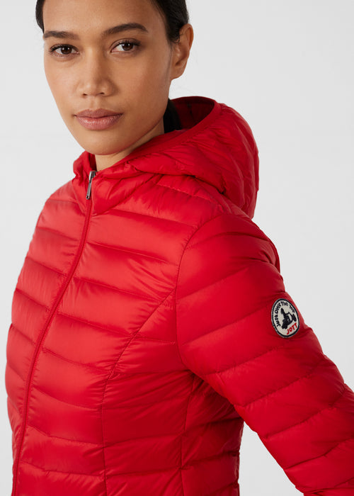 Lightweight hooded down jacket Carmine red Cloe - JOTT UK - 5