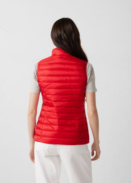 Lightweight Sleeveless Down Jacket Carmine red Seda - JOTT UK - 4
