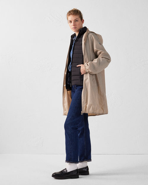 Glendale long waterproof jacket with hood Beige - JOTT UK - 5