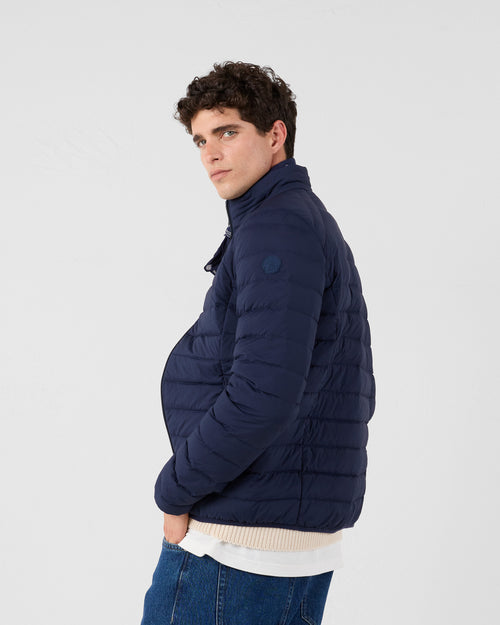 Navy Aragon lightweight stretch puffer jacket - JOTT UK - 4