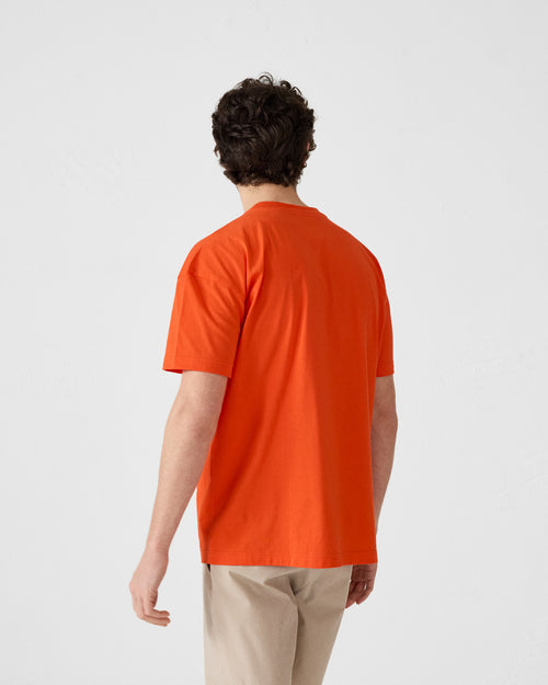 Flame red cotton round-neck T-shirt Narong - JOTT UK - 4