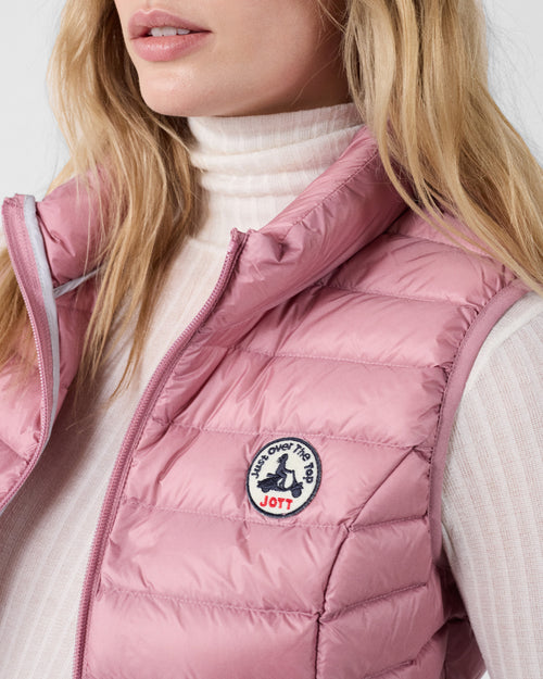 Lightweight Sleeveless Down Jacket Antique Pink Seda - JOTT UK - 4