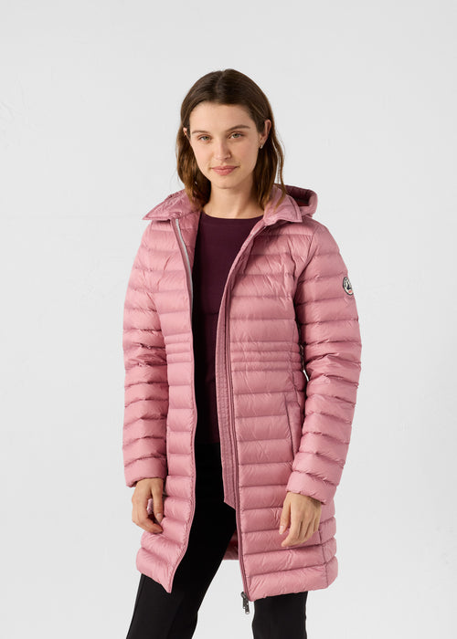 Long Hooded Down Jacket Antique Pink Vero 2.0 - JOTT UK - 3