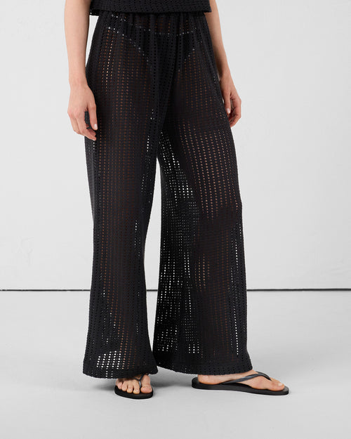 Black cotton knit trousers Virginia - JOTT UK - 3
