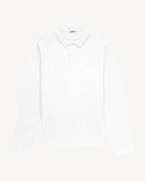 Carlos cotton long-sleeved polo shirt White - JOTT UK - 2