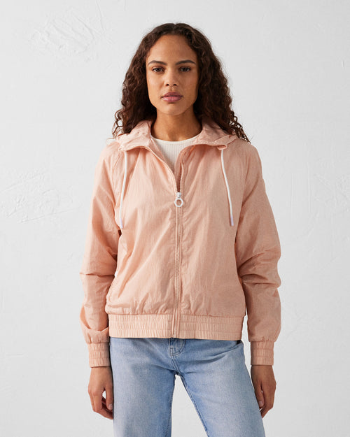 Peach skin Alize lightweight hooded windbreaker jacket - JOTT UK - 3