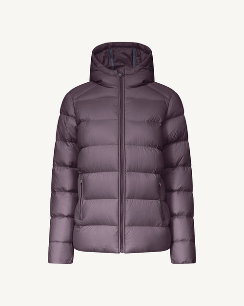 Johanna straight-cut hooded down jacket Fig - JOTT UK - 2