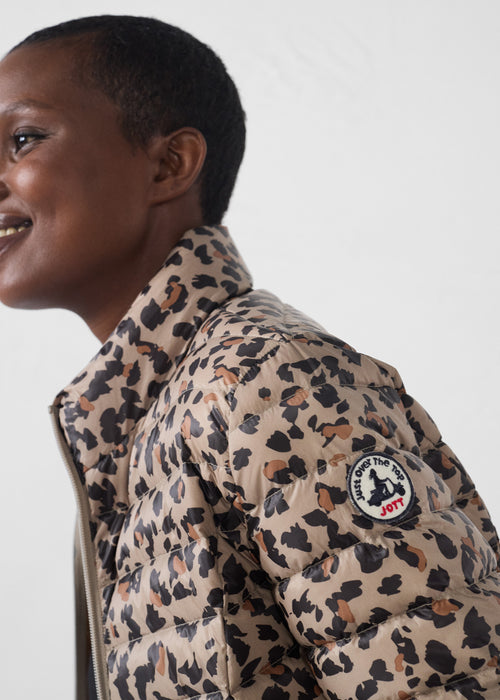 Light down jacket Leopard beige Cha print - JOTT UK - 5
