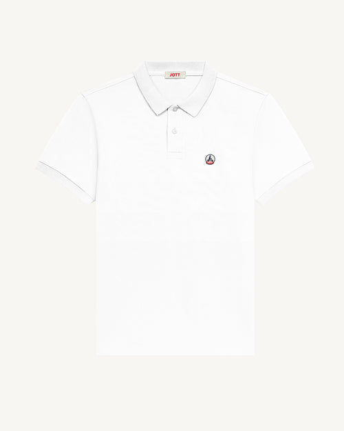 White Marbella organic cotton polo shirt - JOTT UK - 2