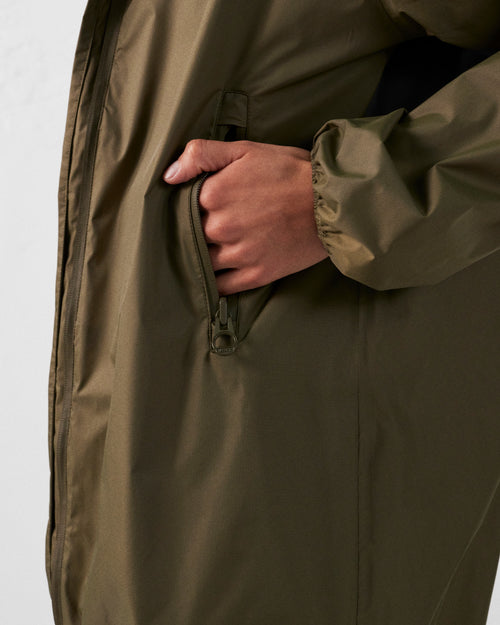 Glendale long waterproof jacket with hood Army - JOTT UK - 5