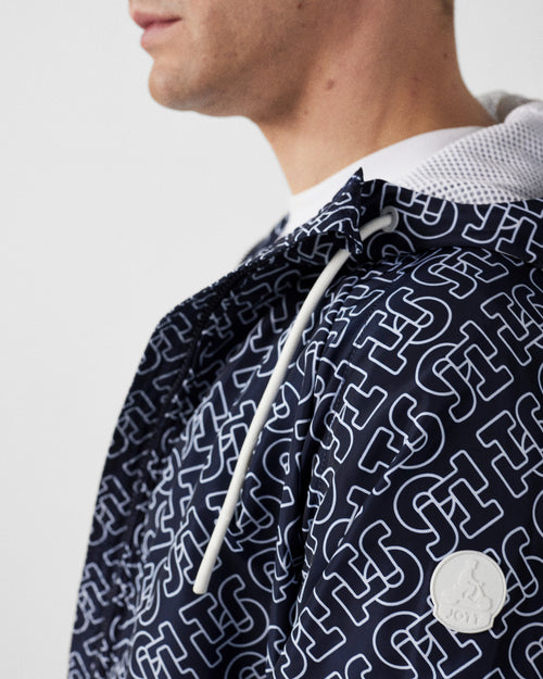 Mono navy Storm monogram windproof jacket with hood - JOTT UK - 5