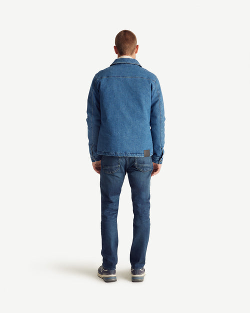 Travail Worker JOTT x DENHAM denim shacket-style down jacket Dark denim jeans - JOTT UK - 4