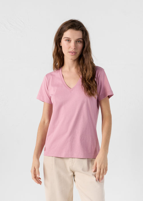 T-shirt col V Antique pink Sofy - JOTT UK - 3