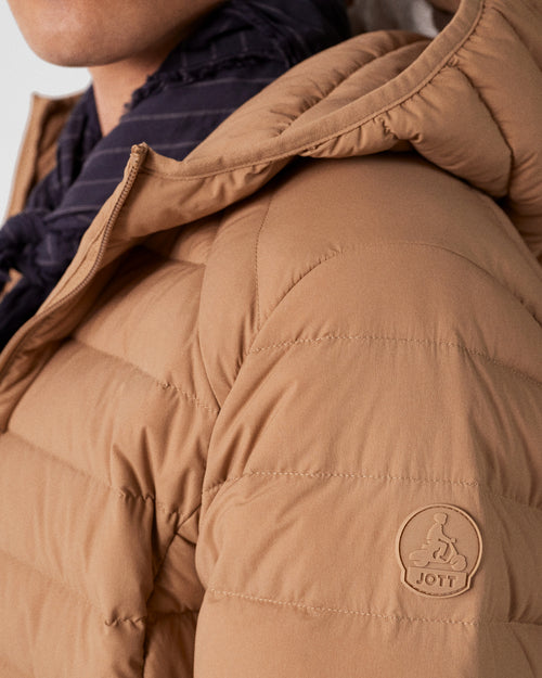 Tawny brown Lightweight stretch hooded jacket Frantz - JOTT UK - 5