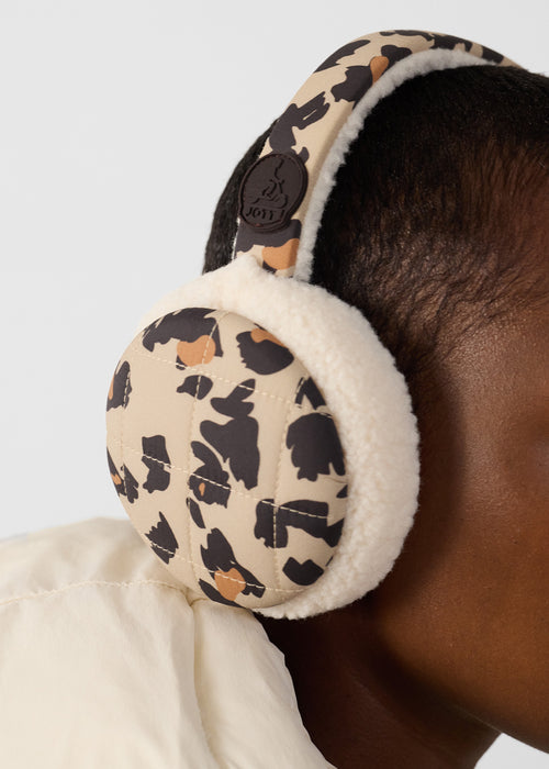 Earmuffs Leopard beige Fuzzy print - JOTT UK - 2