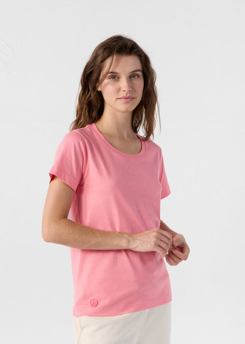 Round-neck Tshirt Vibrant fuchsia Lucia - JOTT UK - 3
