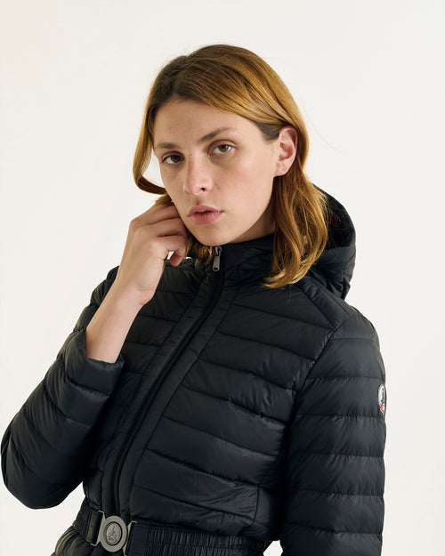 Lisy long hooded down jacket Black - JOTT UK - 3