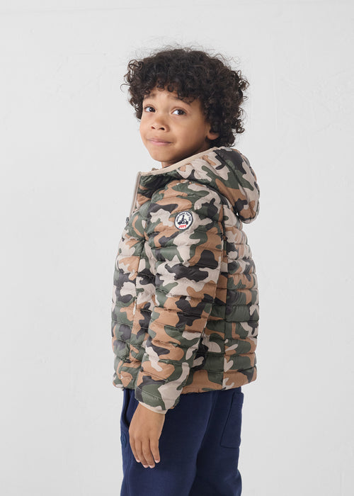Light hooded down jacket Camo brown sugar Hugo print - JOTT UK - 4