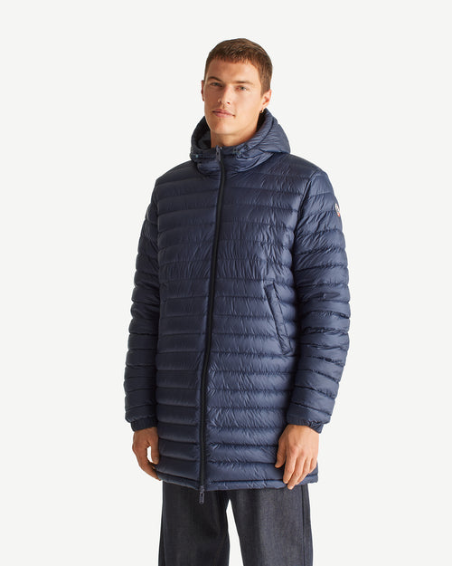 Navy Amsterdam long reversible hooded puffer jacket reversible hooded - JOTT UK - 5