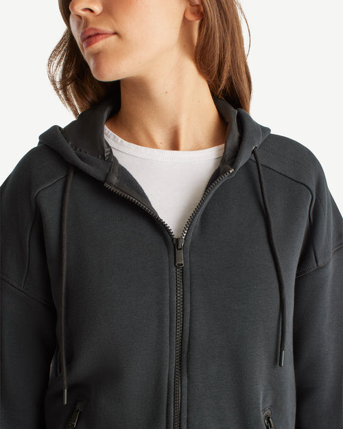 Leda brushed fleece zipped jacket Black - JOTT UK - 3
